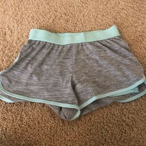 Gray and Teal Athletic Shorts